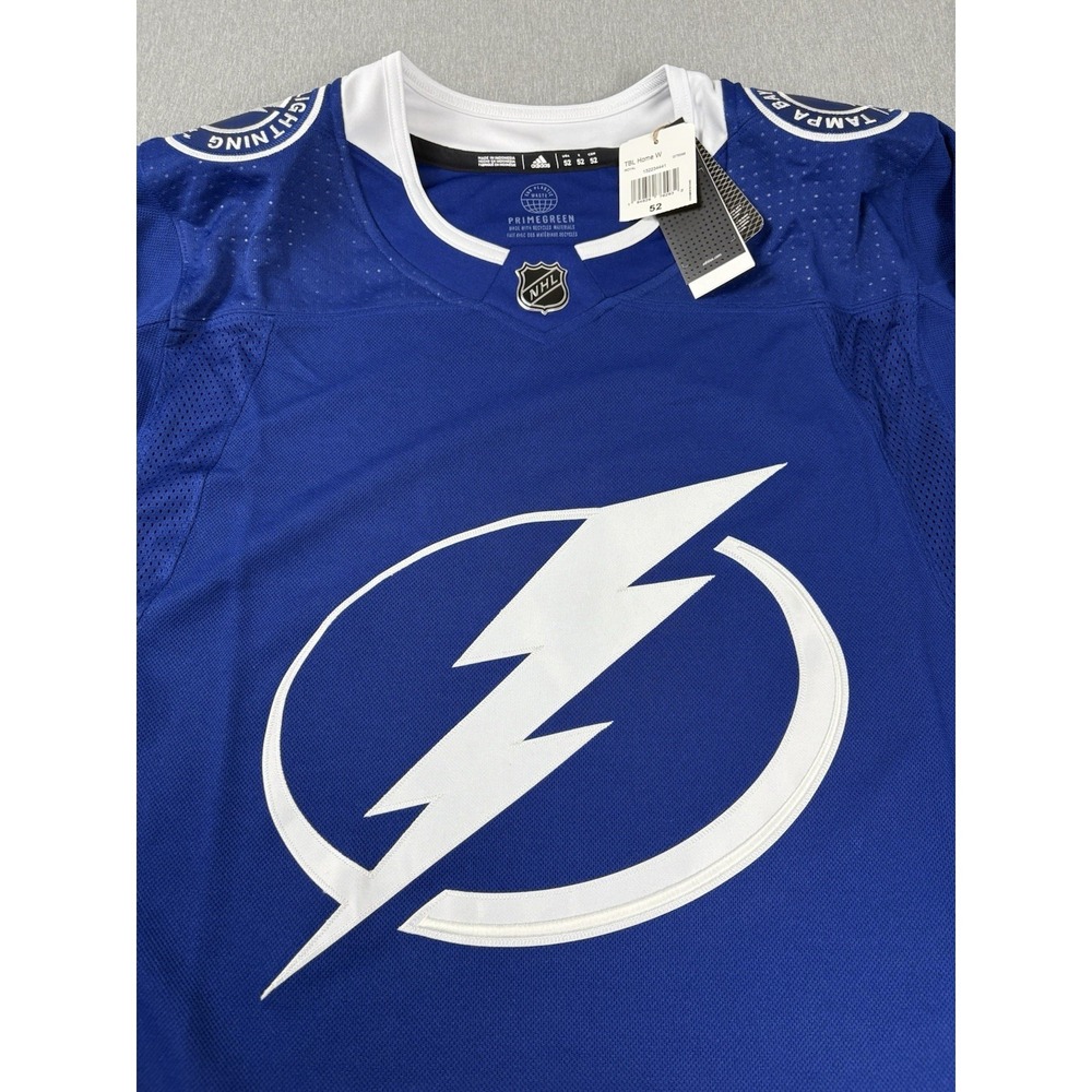 NWT Adidas Tampa Bay Lightning Authentic Hockey Jersey Fight Strap -Sz 52 ($250) - Picture 2 of 9